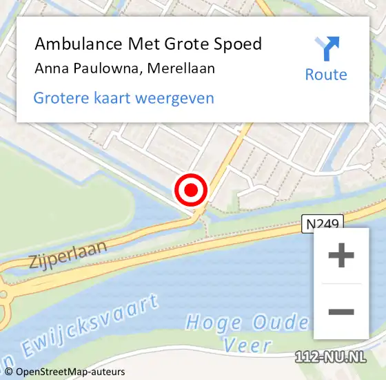 Locatie op kaart van de 112 melding: Ambulance Met Grote Spoed Naar Anna Paulowna, Merellaan op 10 april 2023 22:07