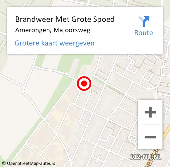 Locatie op kaart van de 112 melding: Brandweer Met Grote Spoed Naar Amerongen, Majoorsweg op 10 april 2023 22:08