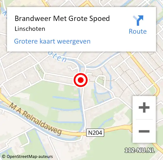 Locatie op kaart van de 112 melding: Brandweer Met Grote Spoed Naar Linschoten op 10 april 2023 22:13