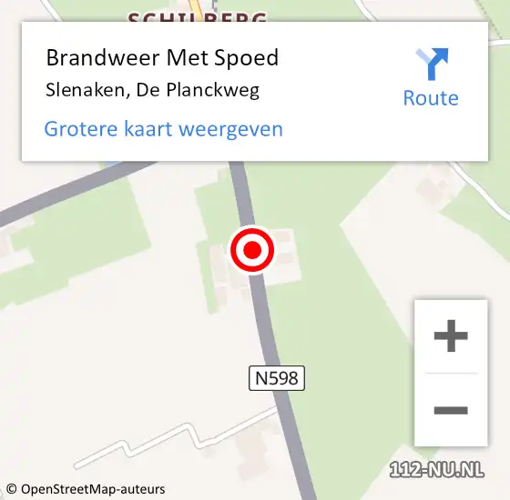 Locatie op kaart van de 112 melding: Brandweer Met Spoed Naar Slenaken, De Planckweg op 10 april 2023 23:57