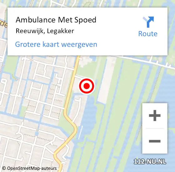 Locatie op kaart van de 112 melding: Ambulance Met Spoed Naar Reeuwijk, Legakker op 11 april 2023 00:05