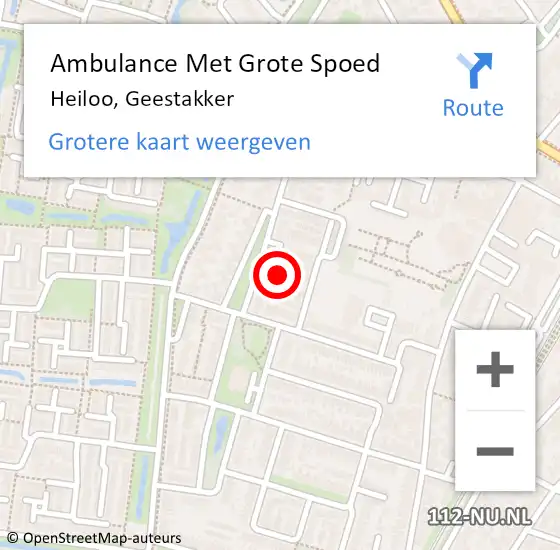 Locatie op kaart van de 112 melding: Ambulance Met Grote Spoed Naar Heiloo, Geestakker op 11 april 2023 00:08