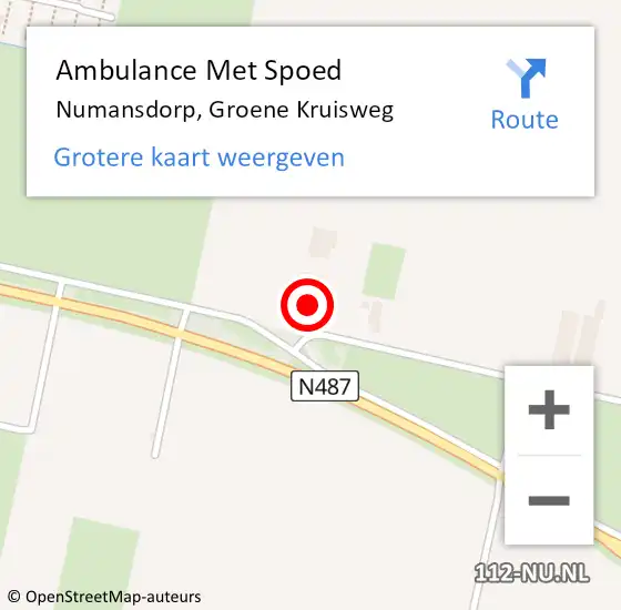 Locatie op kaart van de 112 melding: Ambulance Met Spoed Naar Numansdorp, Groene Kruisweg op 11 april 2023 00:19