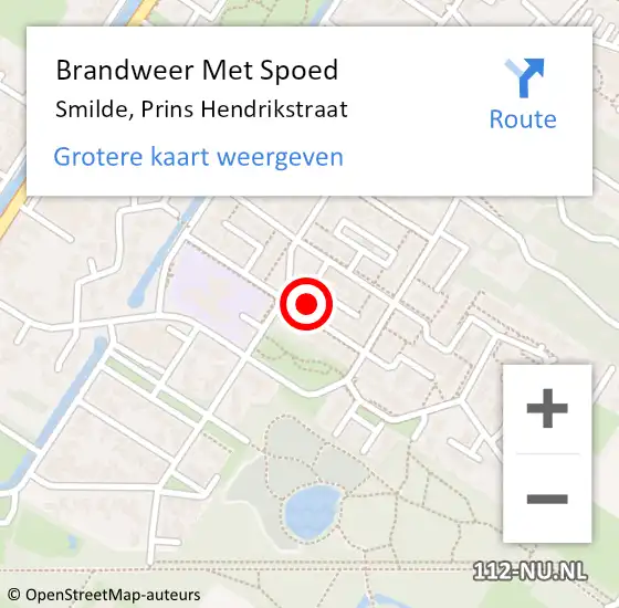 Locatie op kaart van de 112 melding: Brandweer Met Spoed Naar Smilde, Prins Hendrikstraat op 11 april 2023 01:20