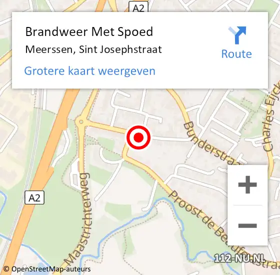 Locatie op kaart van de 112 melding: Brandweer Met Spoed Naar Meerssen, Sint Josephstraat op 11 april 2023 01:30