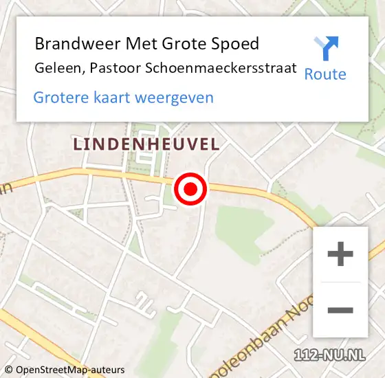 Locatie op kaart van de 112 melding: Brandweer Met Grote Spoed Naar Geleen, Pastoor Schoenmaeckersstraat op 11 april 2023 03:57