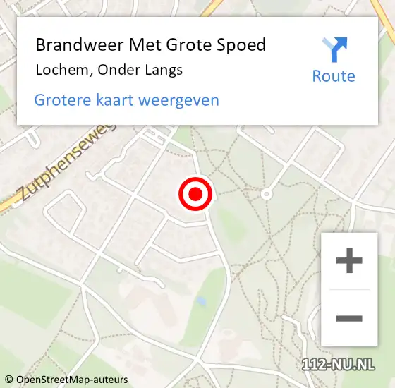 Locatie op kaart van de 112 melding: Brandweer Met Grote Spoed Naar Lochem, Onder Langs op 11 april 2023 05:10