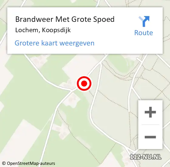 Locatie op kaart van de 112 melding: Brandweer Met Grote Spoed Naar Lochem, Koopsdijk op 11 april 2023 05:18