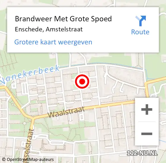 Locatie op kaart van de 112 melding: Brandweer Met Grote Spoed Naar Enschede, Amstelstraat op 11 april 2023 05:43