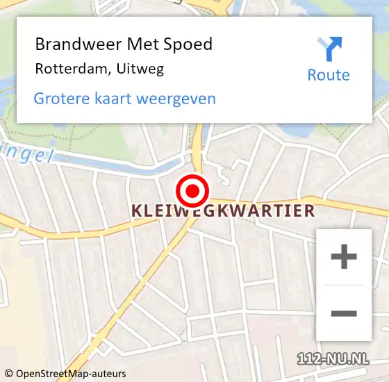 Locatie op kaart van de 112 melding: Brandweer Met Spoed Naar Rotterdam, Uitweg op 11 april 2023 05:50
