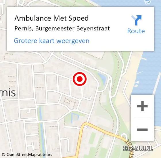 Locatie op kaart van de 112 melding: Ambulance Met Spoed Naar Pernis, Burgemeester Beyenstraat op 11 april 2023 08:17