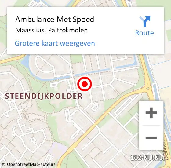 Locatie op kaart van de 112 melding: Ambulance Met Spoed Naar Maassluis, Paltrokmolen op 11 april 2023 08:29