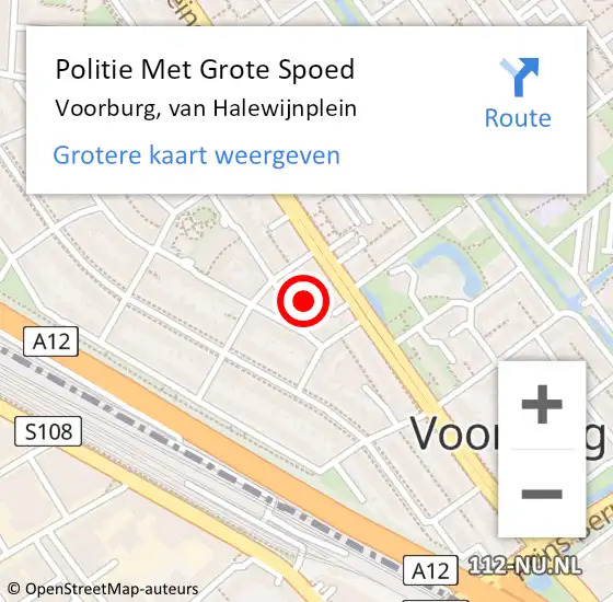 Locatie op kaart van de 112 melding: Politie Met Grote Spoed Naar Voorburg, van Halewijnplein op 11 april 2023 08:54