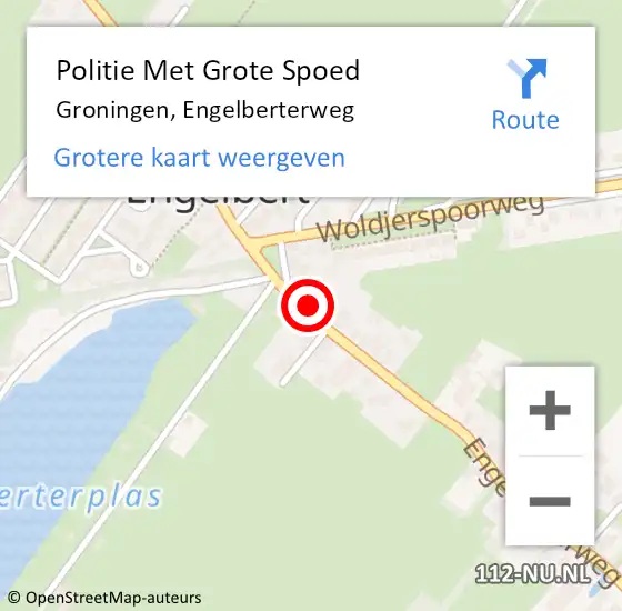 Locatie op kaart van de 112 melding: Politie Met Grote Spoed Naar Groningen, Engelberterweg op 11 april 2023 09:39