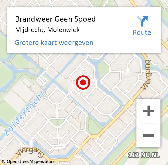 Locatie op kaart van de 112 melding: Brandweer Geen Spoed Naar Mijdrecht, Molenwiek op 11 april 2023 10:48