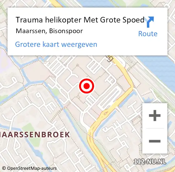 Locatie op kaart van de 112 melding: Trauma helikopter Met Grote Spoed Naar Maarssen, Bisonspoor op 11 april 2023 10:48