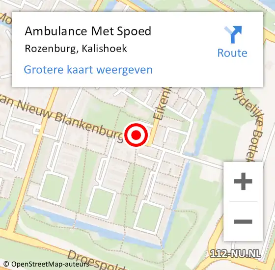 Locatie op kaart van de 112 melding: Ambulance Met Spoed Naar Rozenburg, Kalishoek op 11 april 2023 11:24