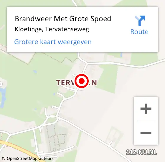 Locatie op kaart van de 112 melding: Brandweer Met Grote Spoed Naar Kloetinge, Tervatenseweg op 11 april 2023 12:05