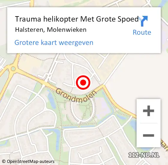 Locatie op kaart van de 112 melding: Trauma helikopter Met Grote Spoed Naar Halsteren, Molenwieken op 11 april 2023 12:15