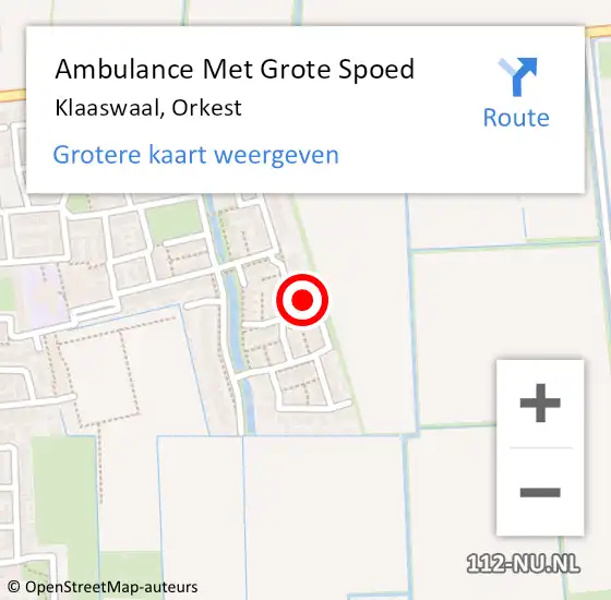 Locatie op kaart van de 112 melding: Ambulance Met Grote Spoed Naar Klaaswaal, Orkest op 11 april 2023 12:18