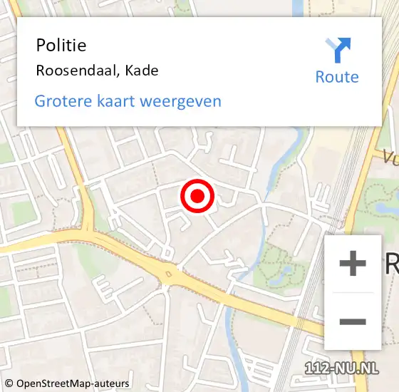 Locatie op kaart van de 112 melding: Politie Roosendaal, Kade op 11 april 2023 12:28