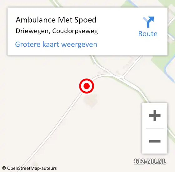 Locatie op kaart van de 112 melding: Ambulance Met Spoed Naar Driewegen, Coudorpseweg op 12 oktober 2013 09:30