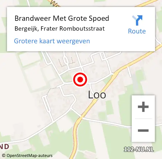 Locatie op kaart van de 112 melding: Brandweer Met Grote Spoed Naar Bergeijk, Frater Romboutsstraat op 11 april 2023 13:03