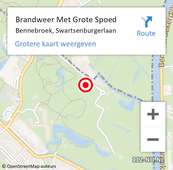 Locatie op kaart van de 112 melding: Brandweer Met Grote Spoed Naar Bennebroek, Swartsenburgerlaan op 11 april 2023 13:44