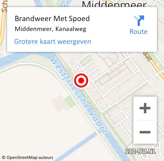 Locatie op kaart van de 112 melding: Brandweer Met Spoed Naar Middenmeer, Kanaalweg op 11 april 2023 13:46