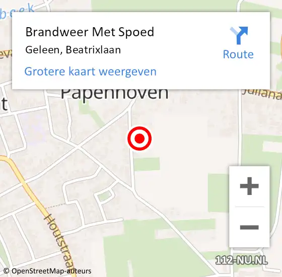 Locatie op kaart van de 112 melding: Brandweer Met Spoed Naar Geleen, Beatrixlaan op 11 april 2023 15:08