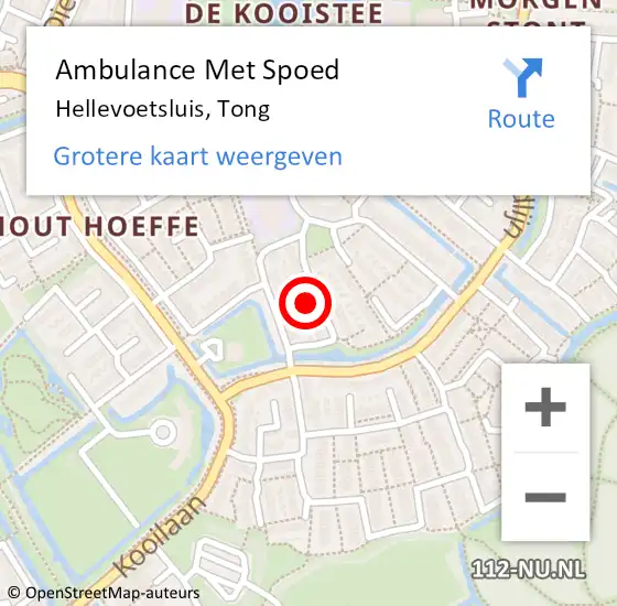 Locatie op kaart van de 112 melding: Ambulance Met Spoed Naar Hellevoetsluis, Tong op 11 april 2023 15:22