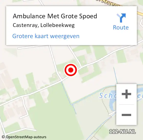 Locatie op kaart van de 112 melding: Ambulance Met Grote Spoed Naar Castenray, Lollebeekweg op 21 augustus 2014 23:20