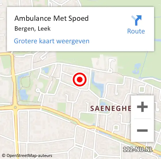 Locatie op kaart van de 112 melding: Ambulance Met Spoed Naar Bergen, Leek op 11 april 2023 15:59