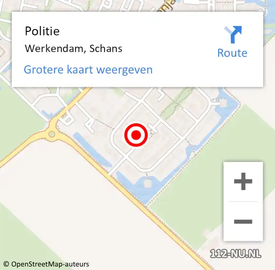 Locatie op kaart van de 112 melding: Politie Werkendam, Schans op 11 april 2023 16:05