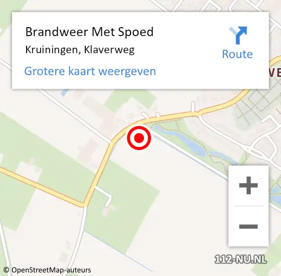 Locatie op kaart van de 112 melding: Brandweer Met Spoed Naar Kruiningen, Klaverweg op 11 april 2023 16:30