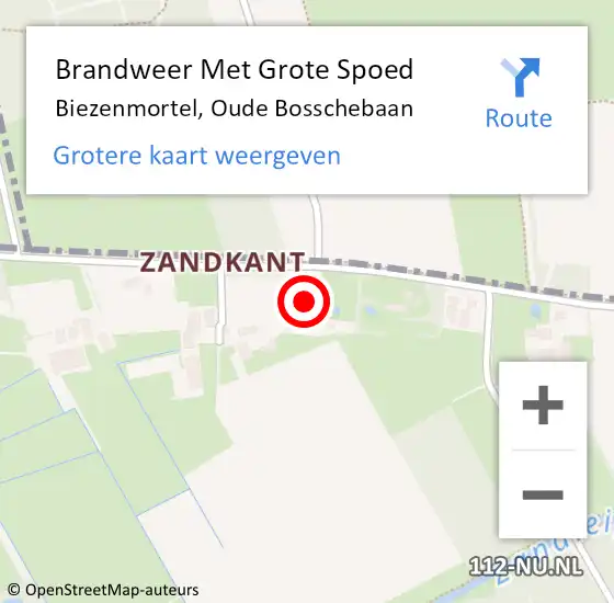 Locatie op kaart van de 112 melding: Brandweer Met Grote Spoed Naar Biezenmortel, Oude Bosschebaan op 11 april 2023 16:42