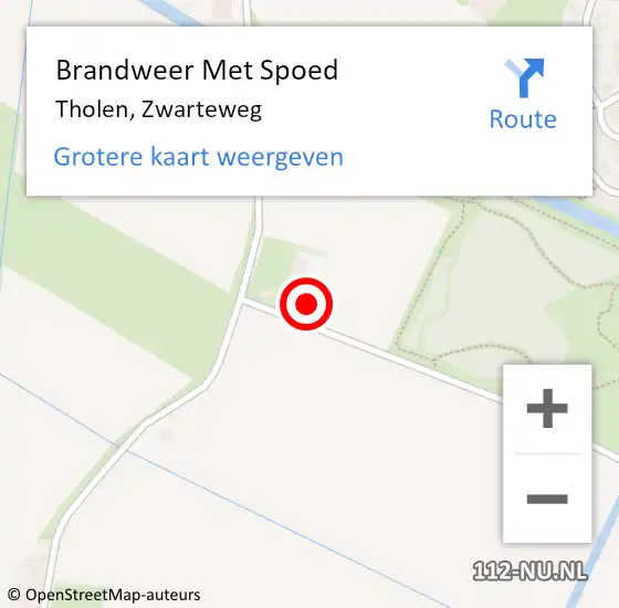 Locatie op kaart van de 112 melding: Brandweer Met Spoed Naar Tholen, Zwarteweg op 11 april 2023 16:58