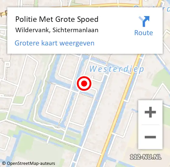 Locatie op kaart van de 112 melding: Politie Met Grote Spoed Naar Wildervank, Sichtermanlaan op 11 april 2023 17:18