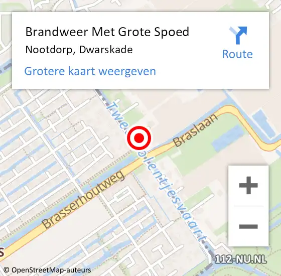 Locatie op kaart van de 112 melding: Brandweer Met Grote Spoed Naar Nootdorp, Dwarskade op 11 april 2023 17:49