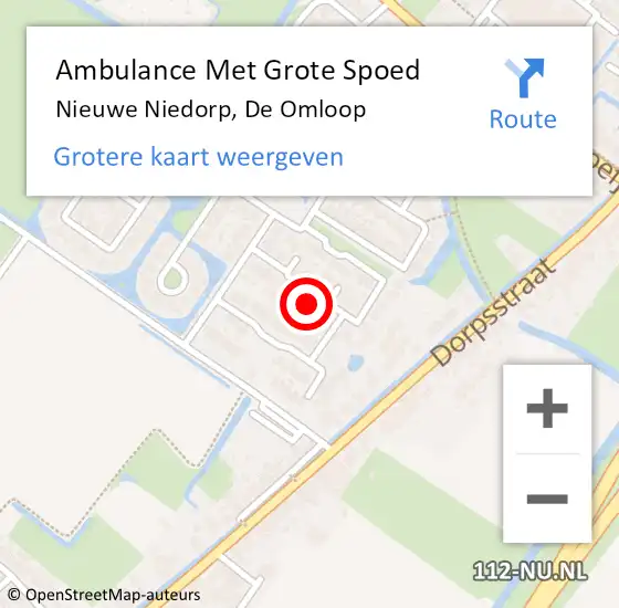 Locatie op kaart van de 112 melding: Ambulance Met Grote Spoed Naar Nieuwe Niedorp, De Omloop op 11 april 2023 18:46