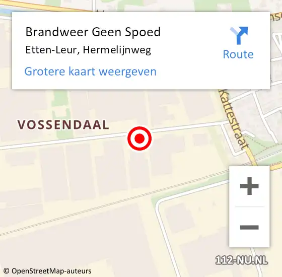 Locatie op kaart van de 112 melding: Brandweer Geen Spoed Naar Etten-Leur, Hermelijnweg op 11 april 2023 18:51