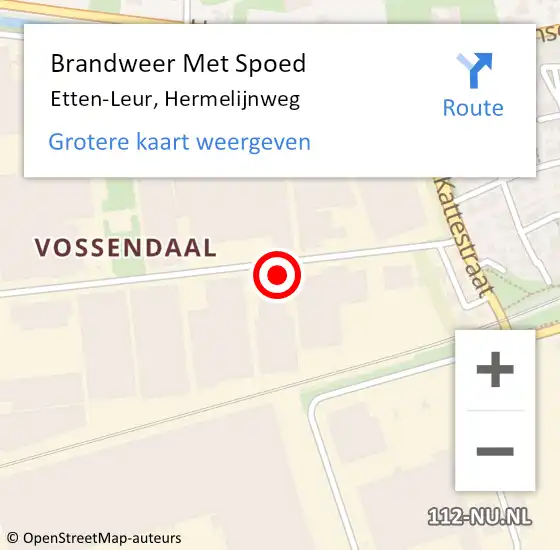 Locatie op kaart van de 112 melding: Brandweer Met Spoed Naar Etten-Leur, Hermelijnweg op 11 april 2023 18:56