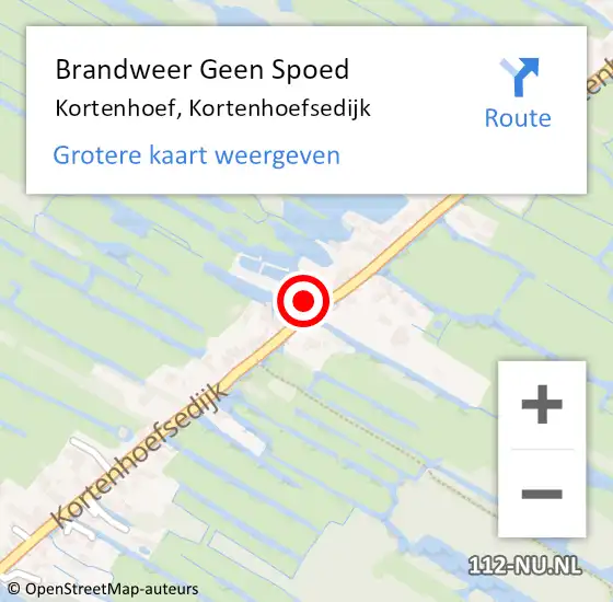 Locatie op kaart van de 112 melding: Brandweer Geen Spoed Naar Kortenhoef, Kortenhoefsedijk op 11 april 2023 19:20