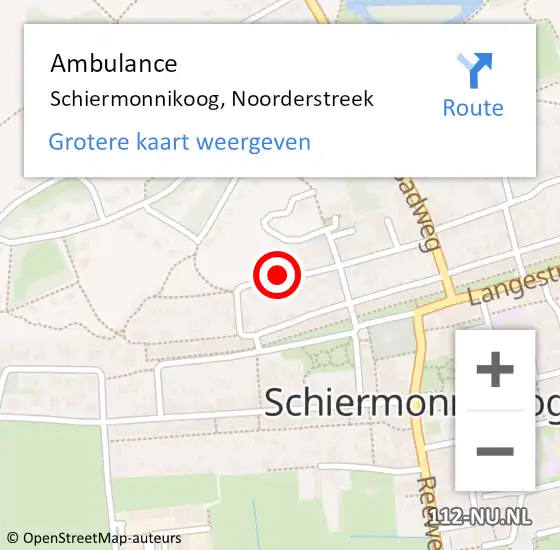 Locatie op kaart van de 112 melding: Ambulance Schiermonnikoog, Noorderstreek op 11 april 2023 19:31