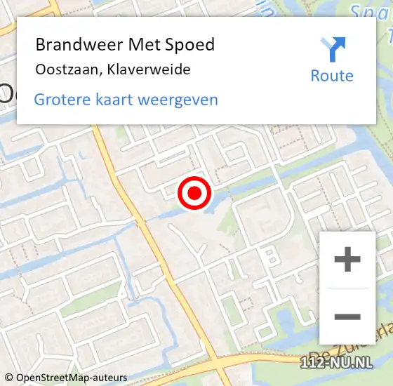 Locatie op kaart van de 112 melding: Brandweer Met Spoed Naar Oostzaan, Klaverweide op 11 april 2023 19:45