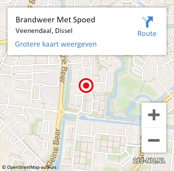 Locatie op kaart van de 112 melding: Brandweer Met Spoed Naar Veenendaal, Dissel op 11 april 2023 20:03