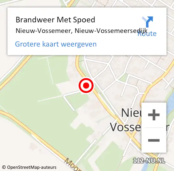 Locatie op kaart van de 112 melding: Brandweer Met Spoed Naar Nieuw-Vossemeer, Nieuw-Vossemeersedijk op 11 april 2023 21:10