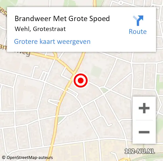 Locatie op kaart van de 112 melding: Brandweer Met Grote Spoed Naar Wehl, Grotestraat op 11 april 2023 22:10