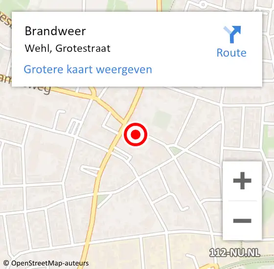 Locatie op kaart van de 112 melding: Brandweer Wehl, Grotestraat op 11 april 2023 22:35