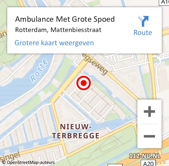 Locatie op kaart van de 112 melding: Ambulance Met Grote Spoed Naar Rotterdam, Mattenbiesstraat op 11 april 2023 23:04